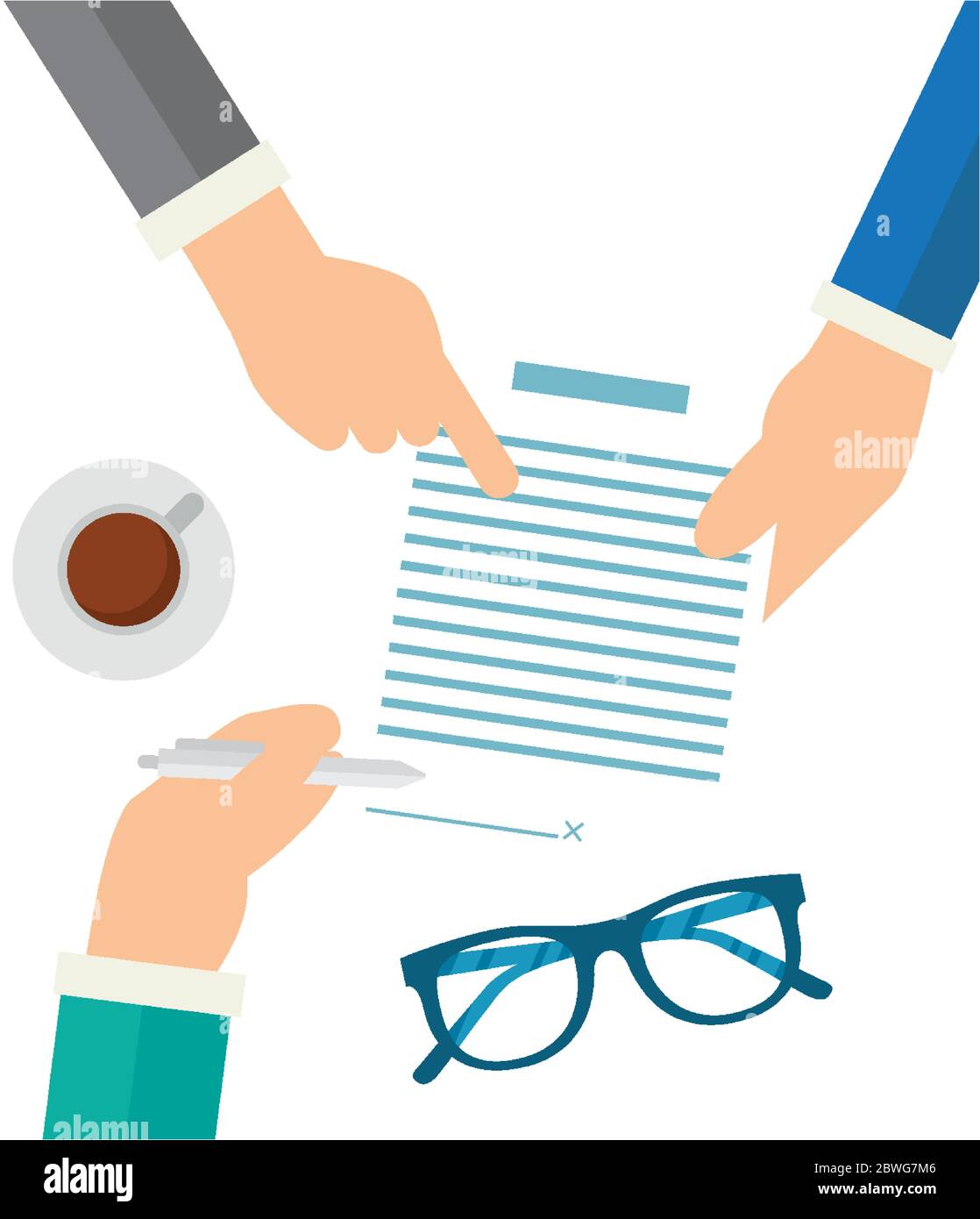 Hands holding document and pen vector design Stock Vector Image & Art ...