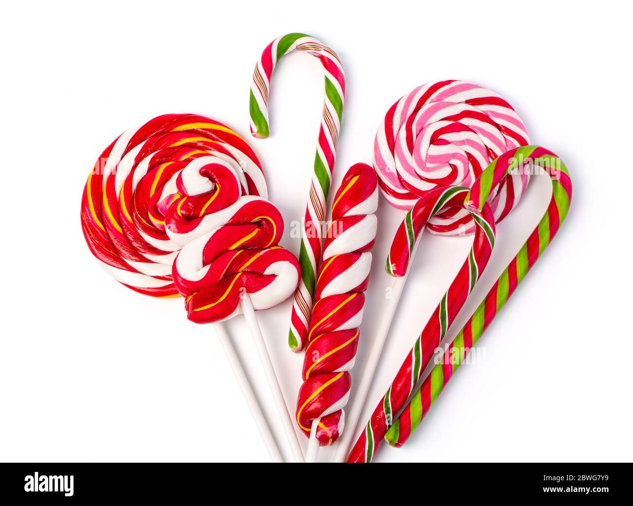 Colorful lollipop on white background. Stock Photo
