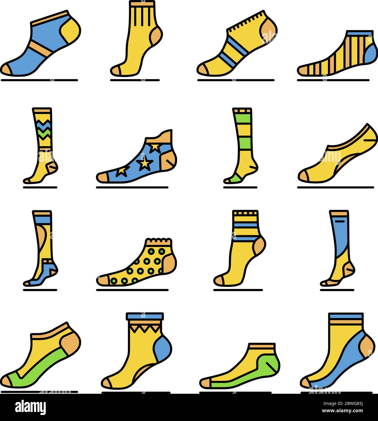 Sock icon set, outline style Stock Vector Image & Art - Alamy