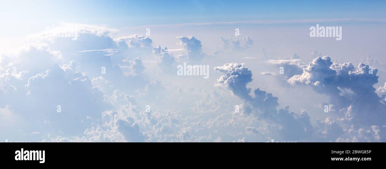 Panorama of a blue sky with white clouds as a backround Stock Photo - Alamy