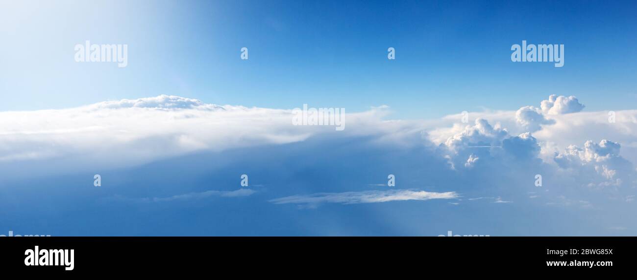 Panorama of a blue sky with white clouds as a backround Stock Photo - Alamy