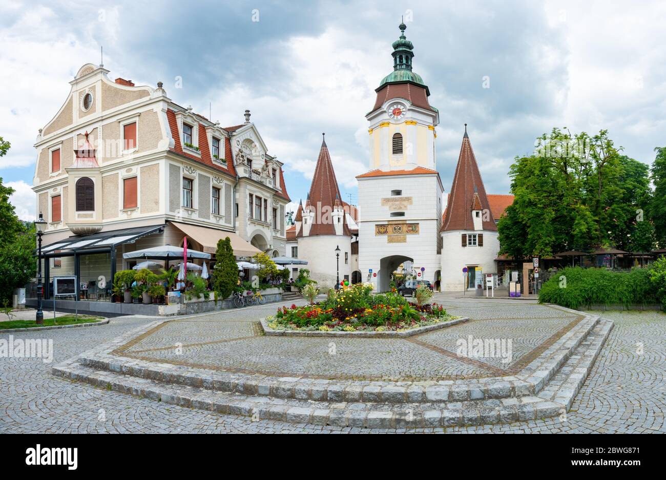 Krems Steinertor landmark. Small town at the Danube River in Lower Austria Stock Photo