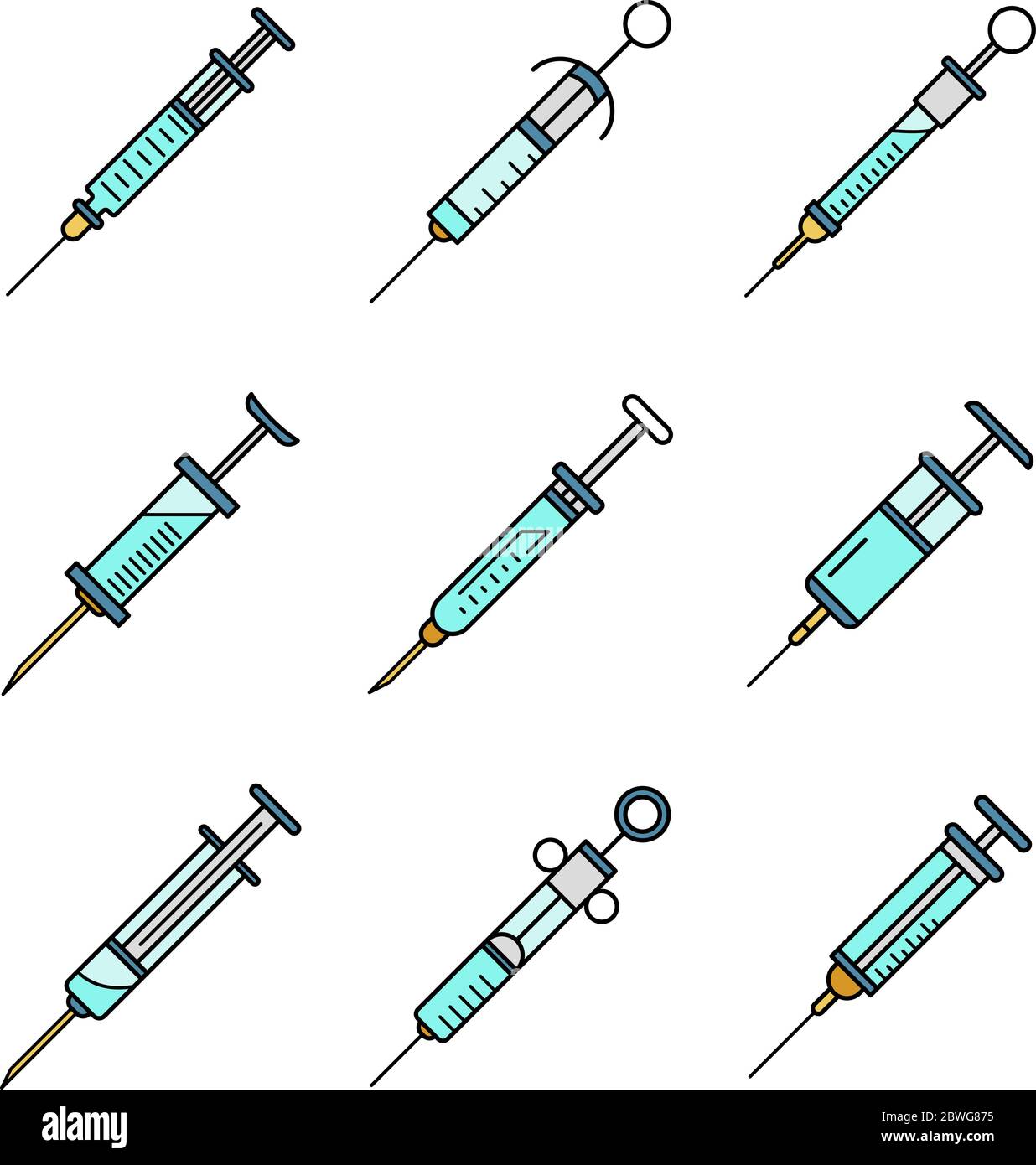 Syringe icon set, outline style Stock Vector Image &amp; Art - Alamy