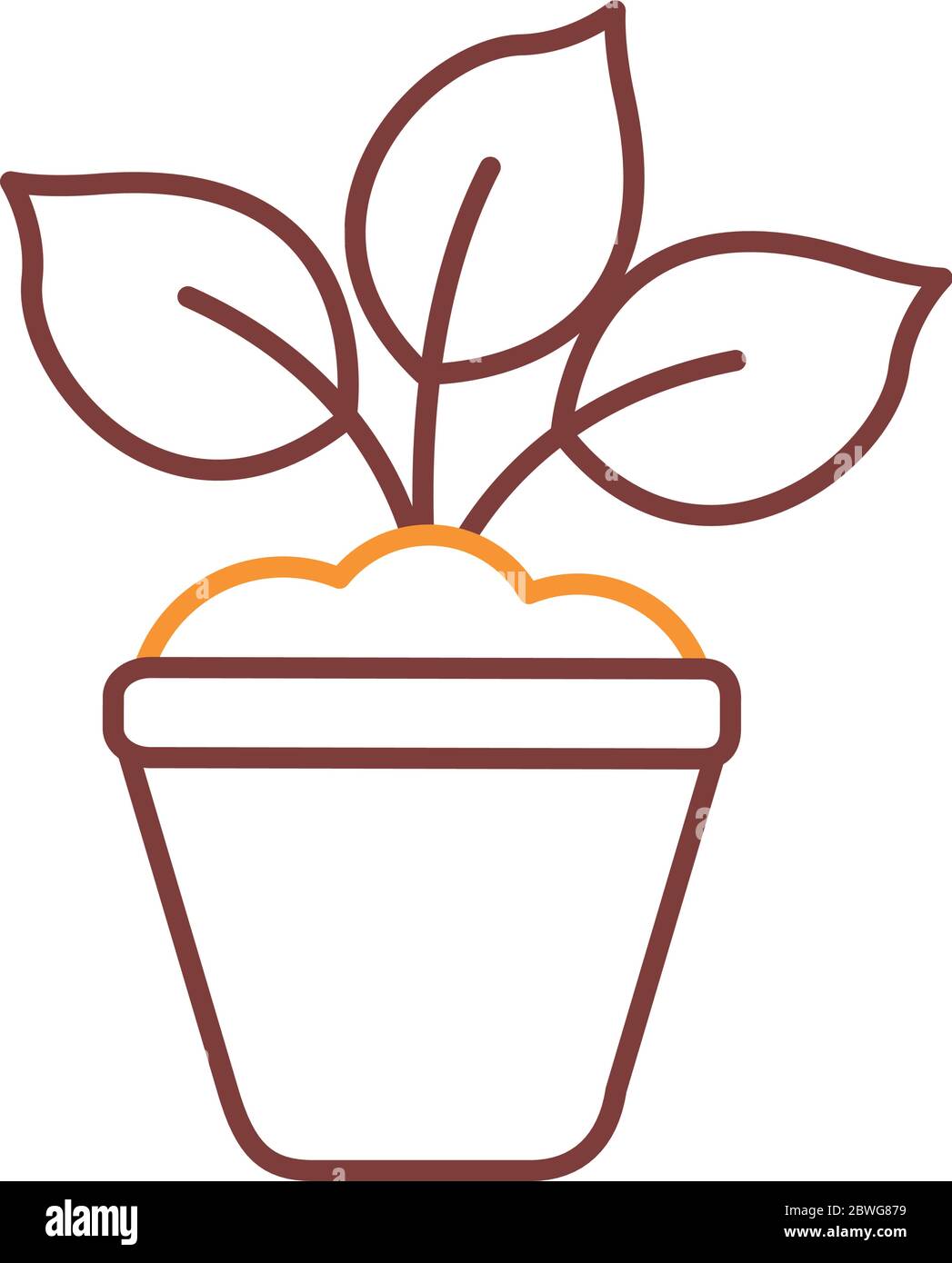 Plant inside pot line style icon vector design Stock Vector Image & Art ...