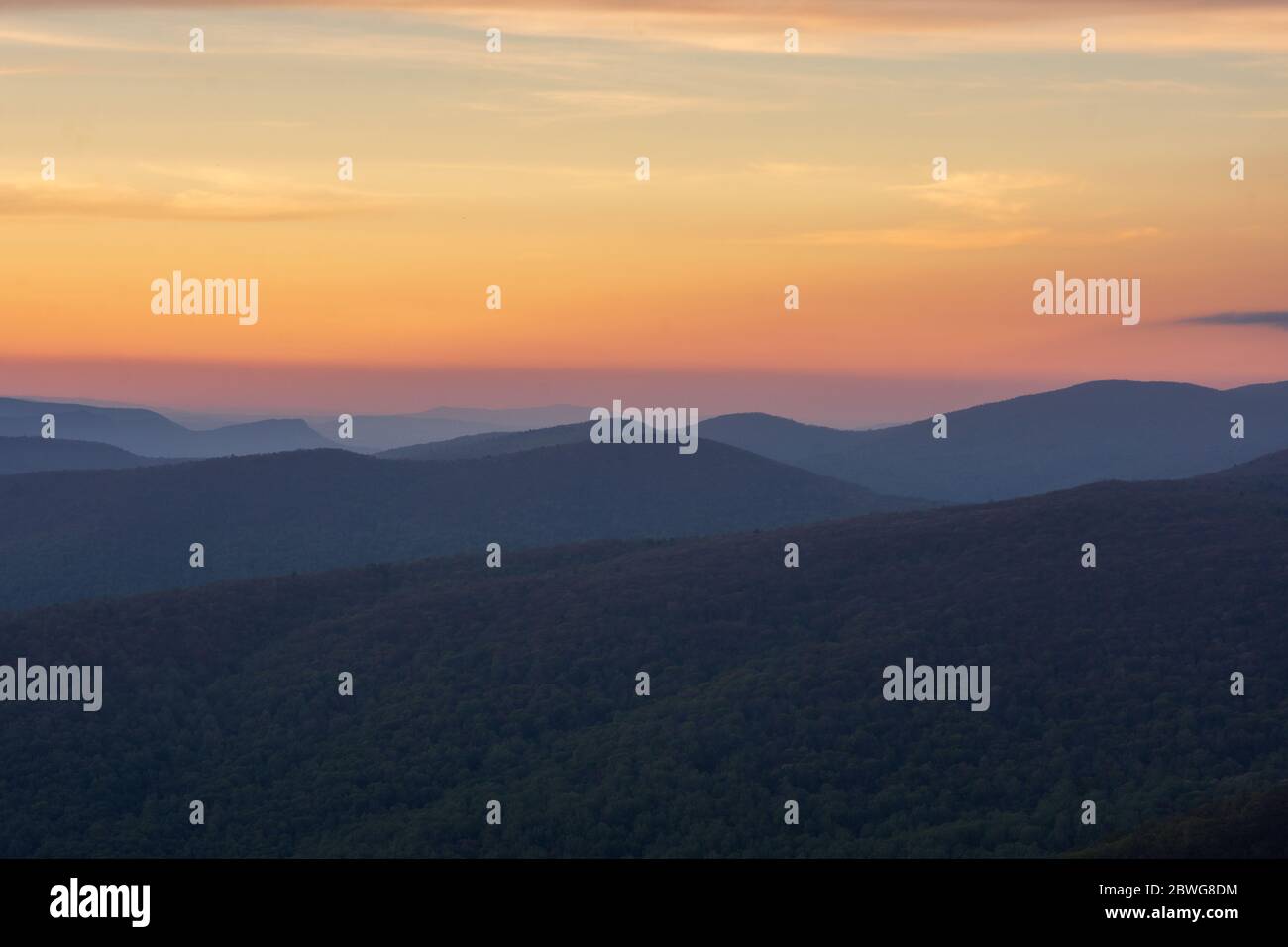 Telephoto shots of sunset in Shenandoah National Park Stock Photo