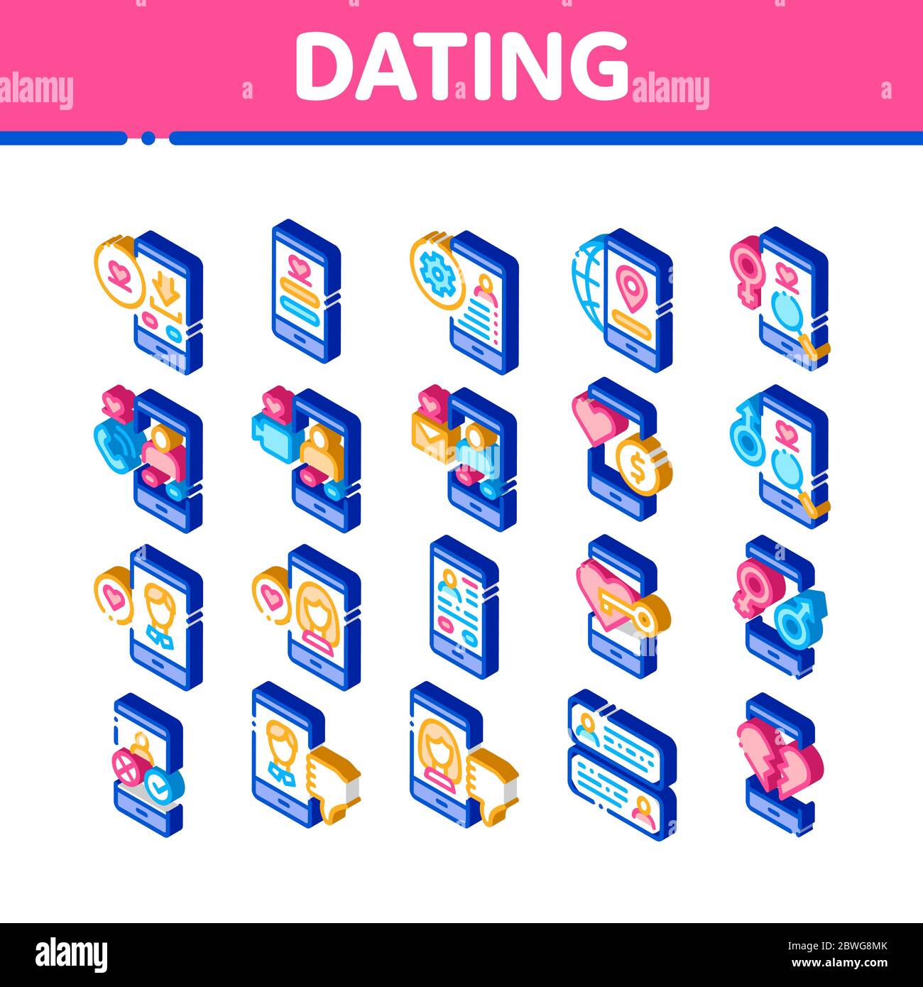 Dating app icons Stock Vector Images Alamy