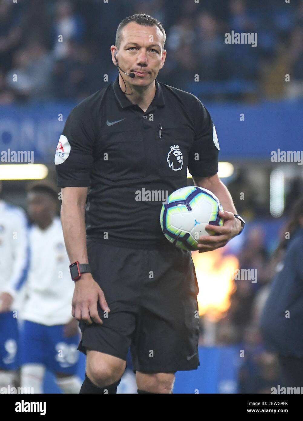 LONDON, ENGLAND - APRIL 22, 2019: English referee Kevin Friend pictured ahead of the 2018/19 Premier League game between Chelsea FC and Burnley FC at Stock Photo