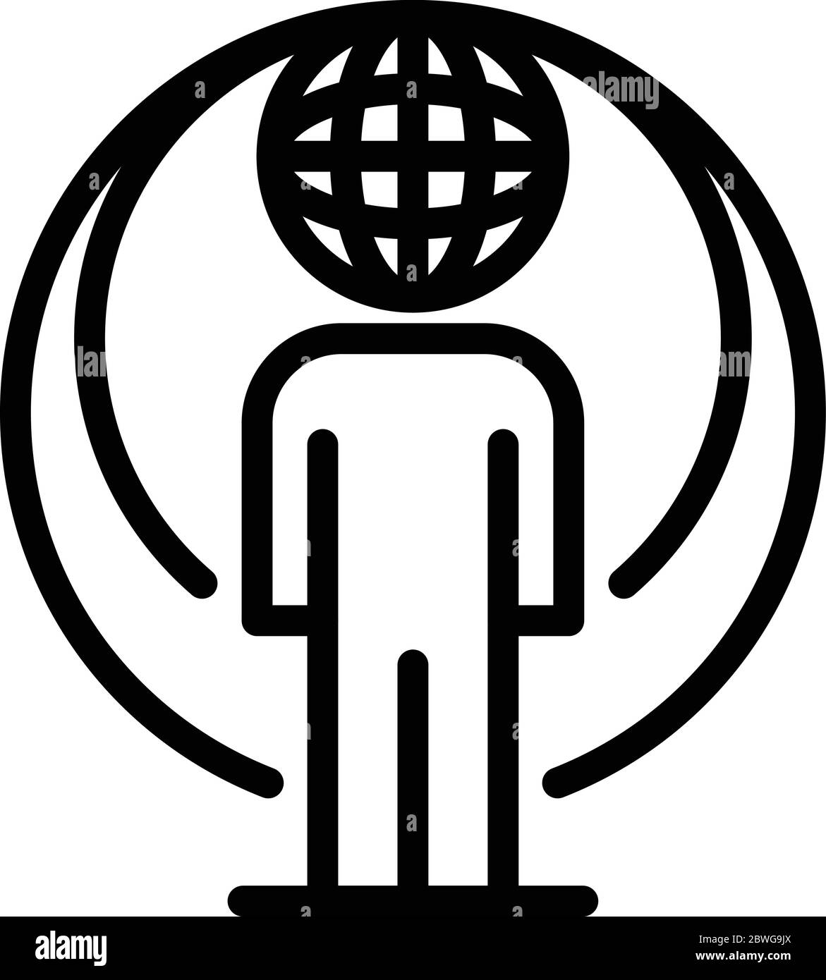 Global office manager icon, outline style Stock Vector Image & Art - Alamy