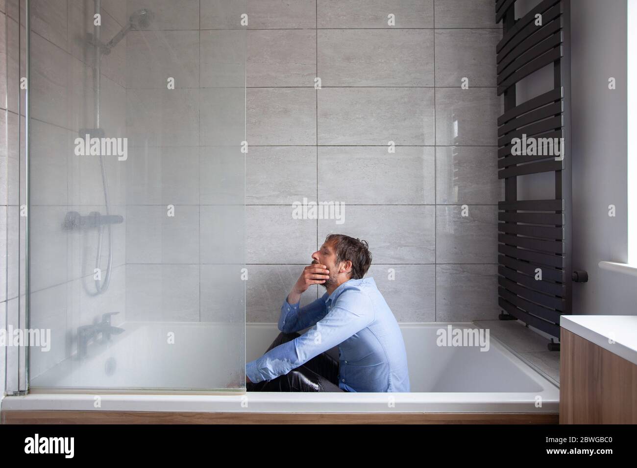 Man suffering with depression Stock Photo