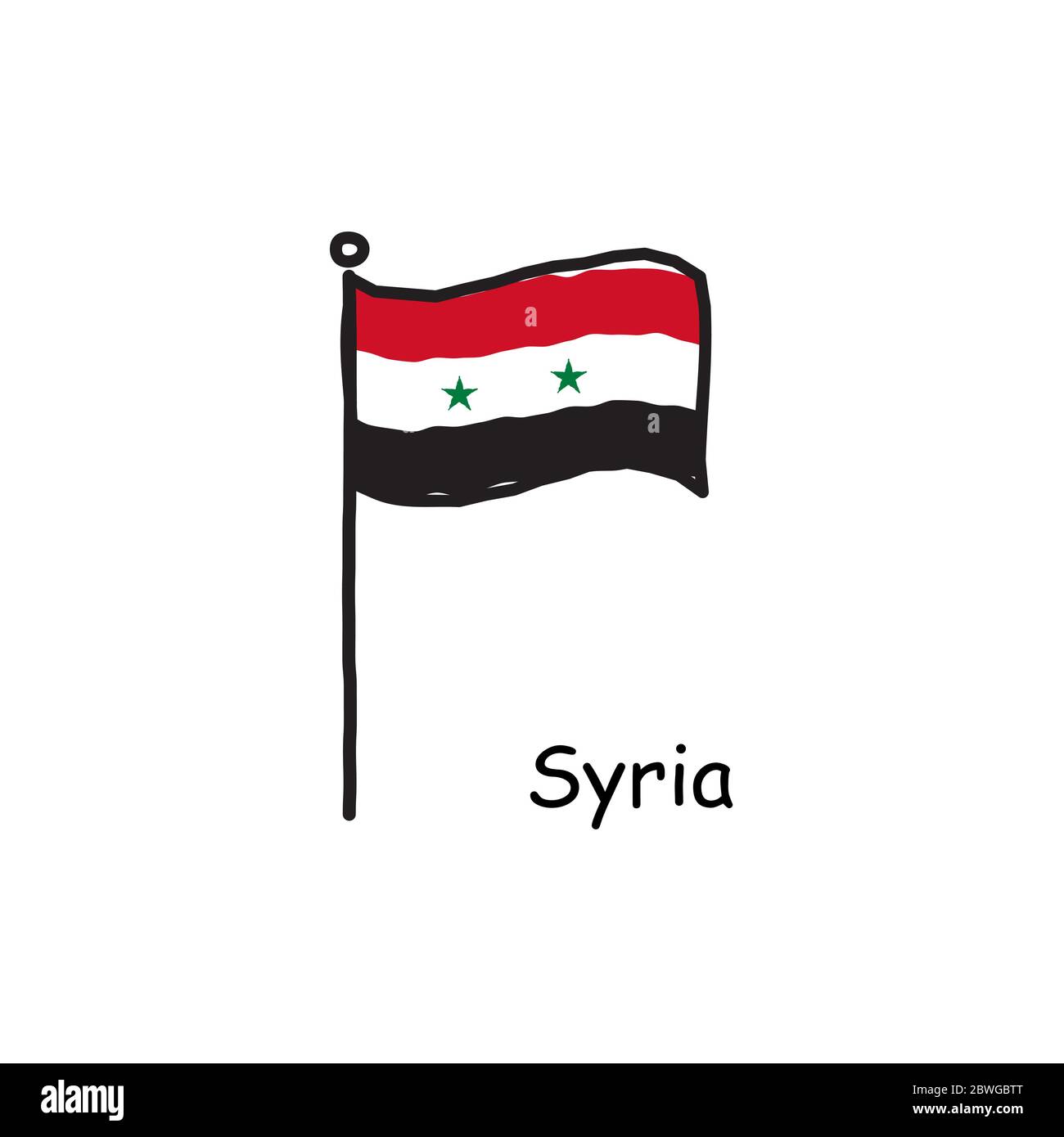 Syria Flag, Stock vector
