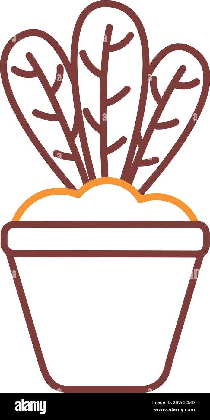 Plant inside pot line style icon vector design Stock Vector Image & Art ...