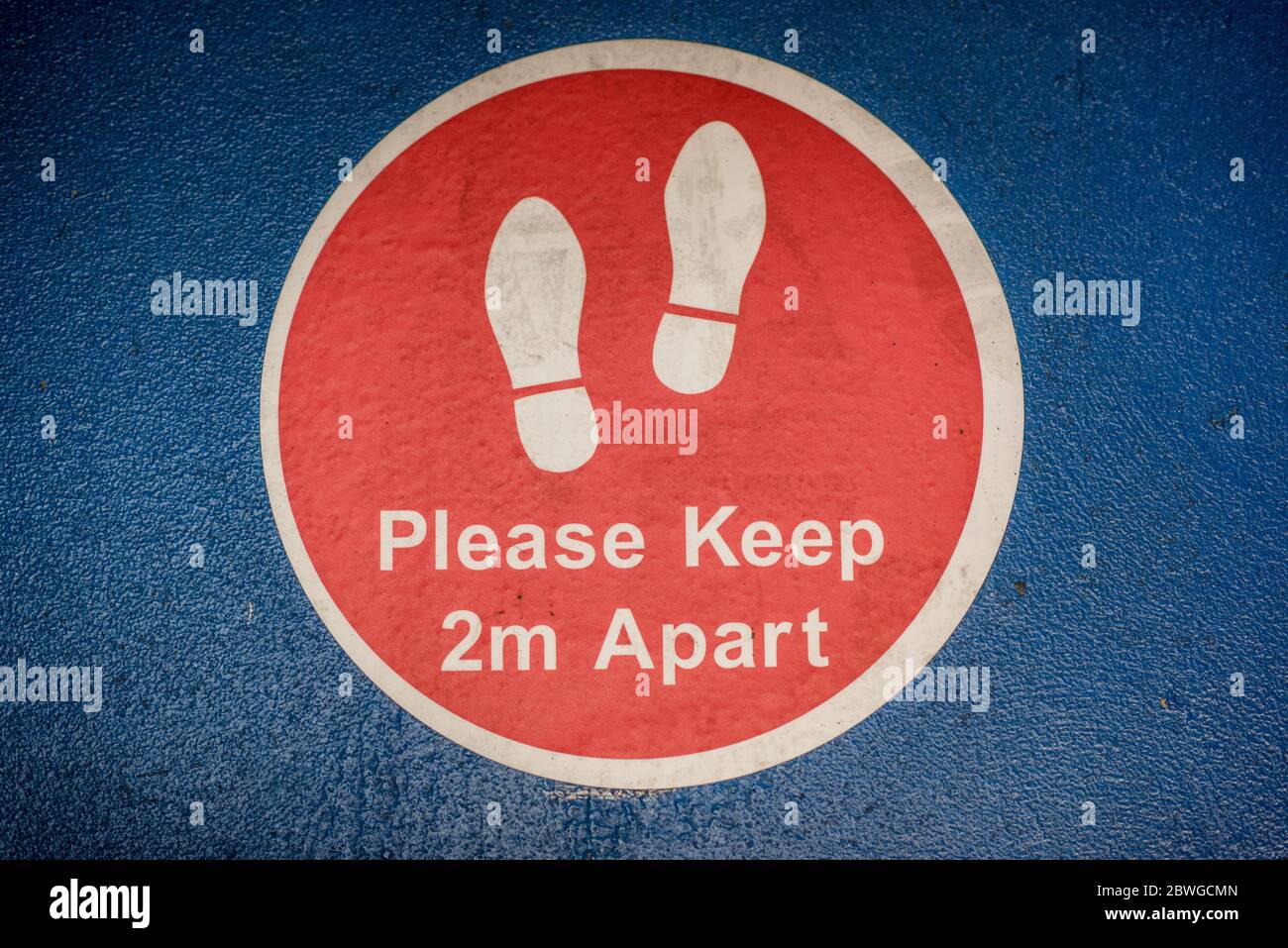 Social distancing measures in place during the coronavirus pandemic. UK, May 2020. Stock Photo