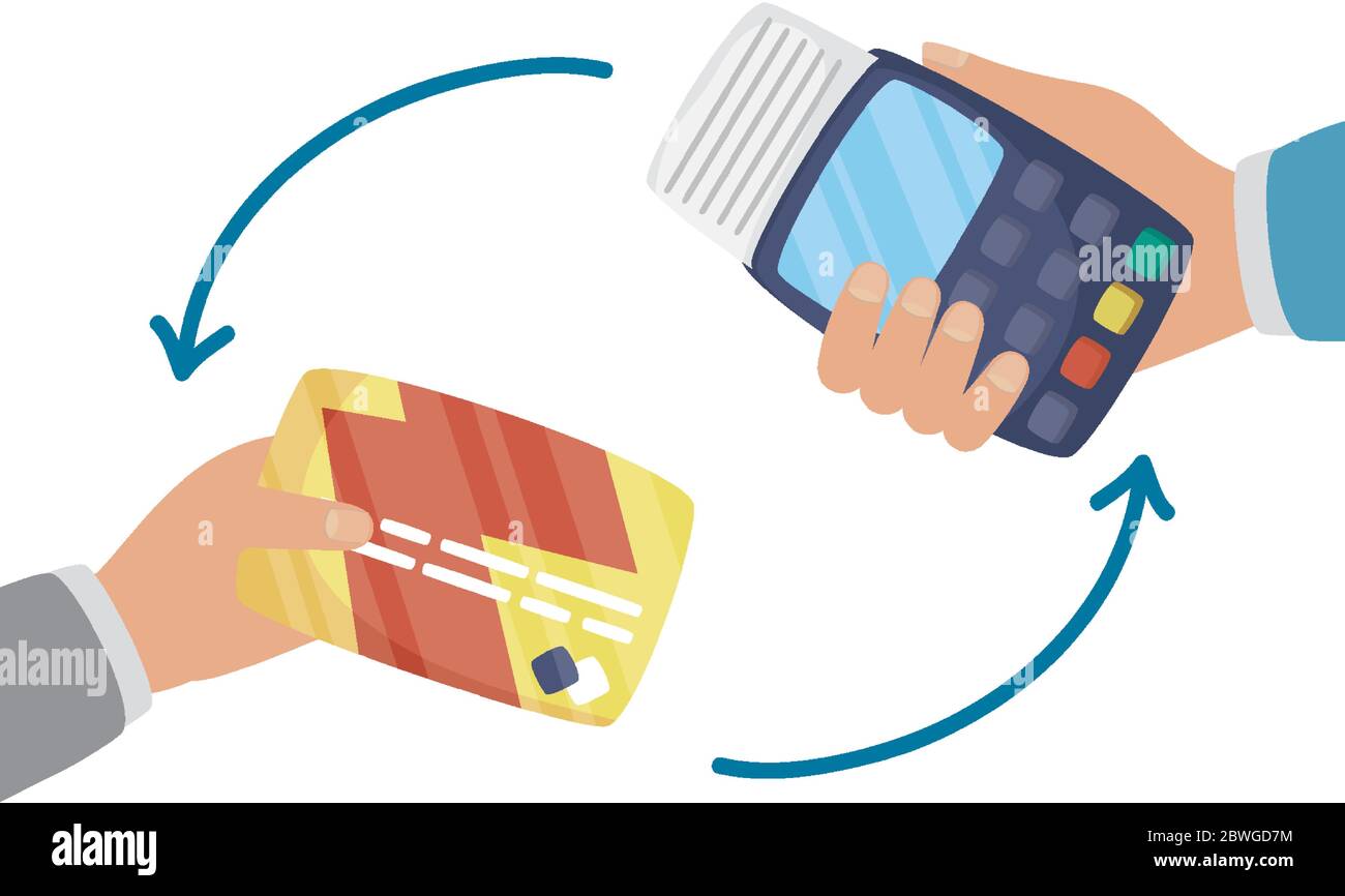 Image hands holding credit card Stock Vector Images - Alamy