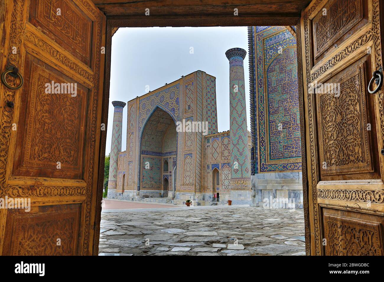 Historical madrassa in Registan Square, Samarkand, Uzbekistan Stock Photo