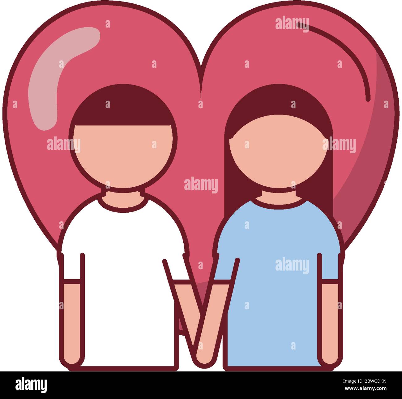 Couple in front of heart vector design Stock Vector Image & Art - Alamy
