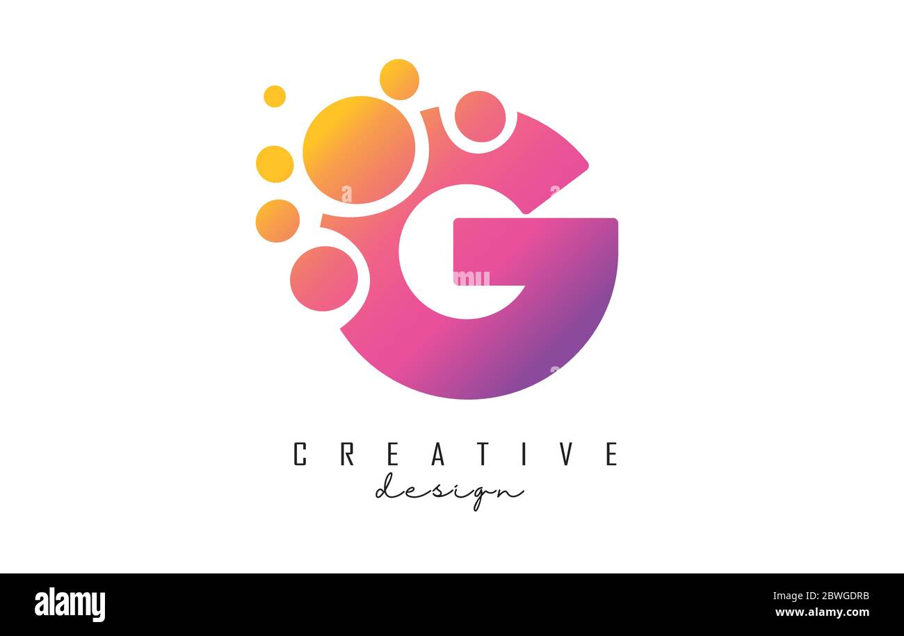 G Letter Logo with blue dots design. Letter G logotype with bubbles ...
