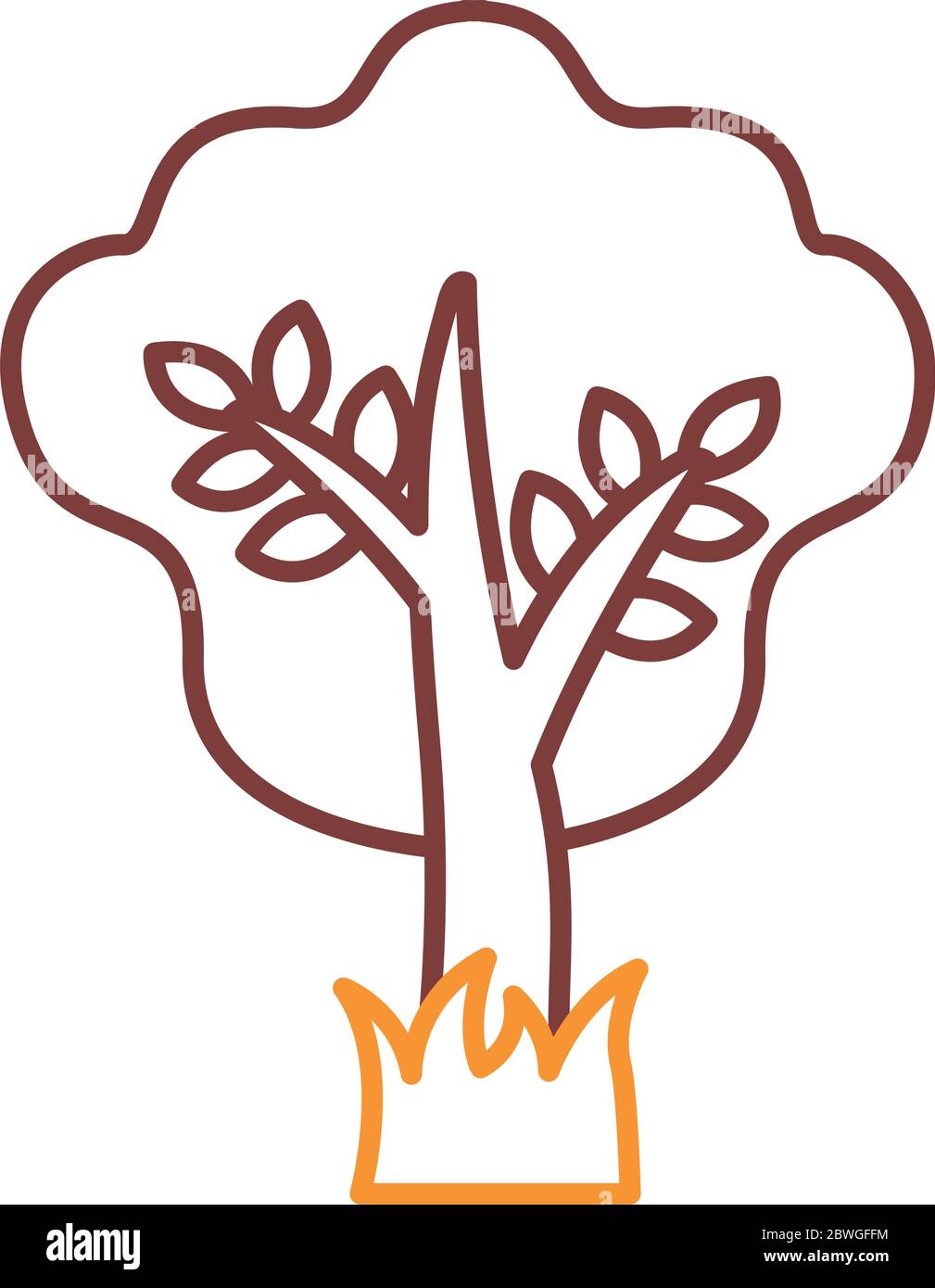 Tree line style icon vector design Stock Vector Image & Art - Alamy