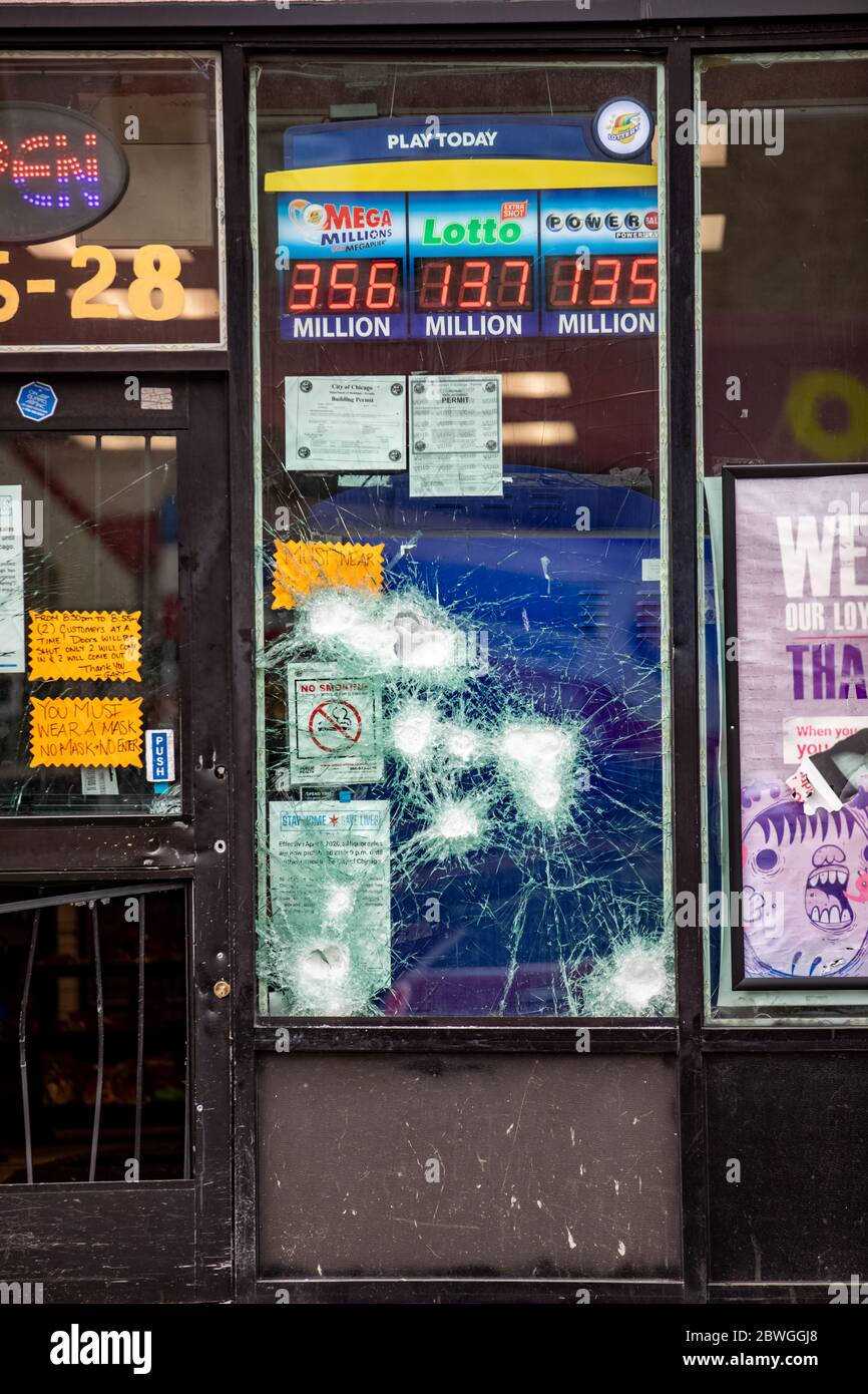 Chicago Riot George Business damage on the Southside of Chicago, from riots that took place ...
