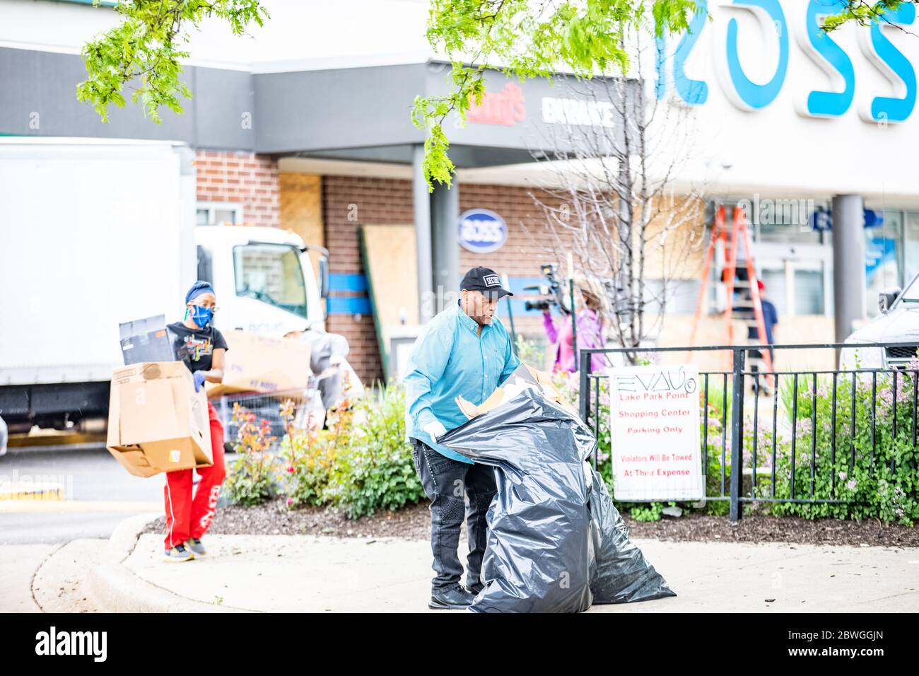 Chicago Riot George Cleaning up damage on the Southside of Chicago, from riots that took ...