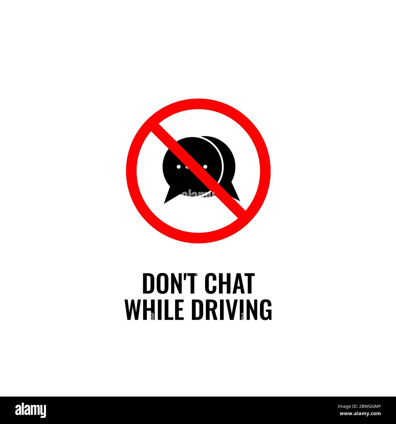 Do not texting or chatting while driving sign vector Stock Vector Image