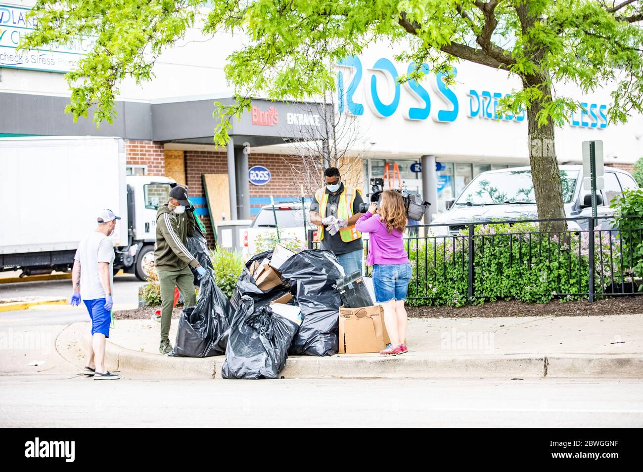Chicago Riot George Cleaning up damage on the Southside of Chicago, from riots that took ...