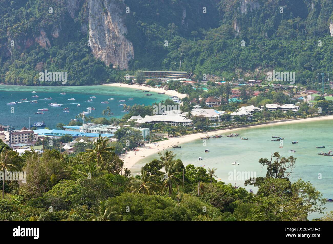 Beautiful Scenery seen from Koh Phi Phi Viewpoint (Koh Phi Phi Don) on Koh Phi Phi Island, Thailand, Asia Stock Photo