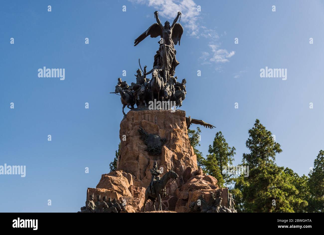 Monument of General San Martin at Cerro de La Gloria in Mendoza city. Stock Photo