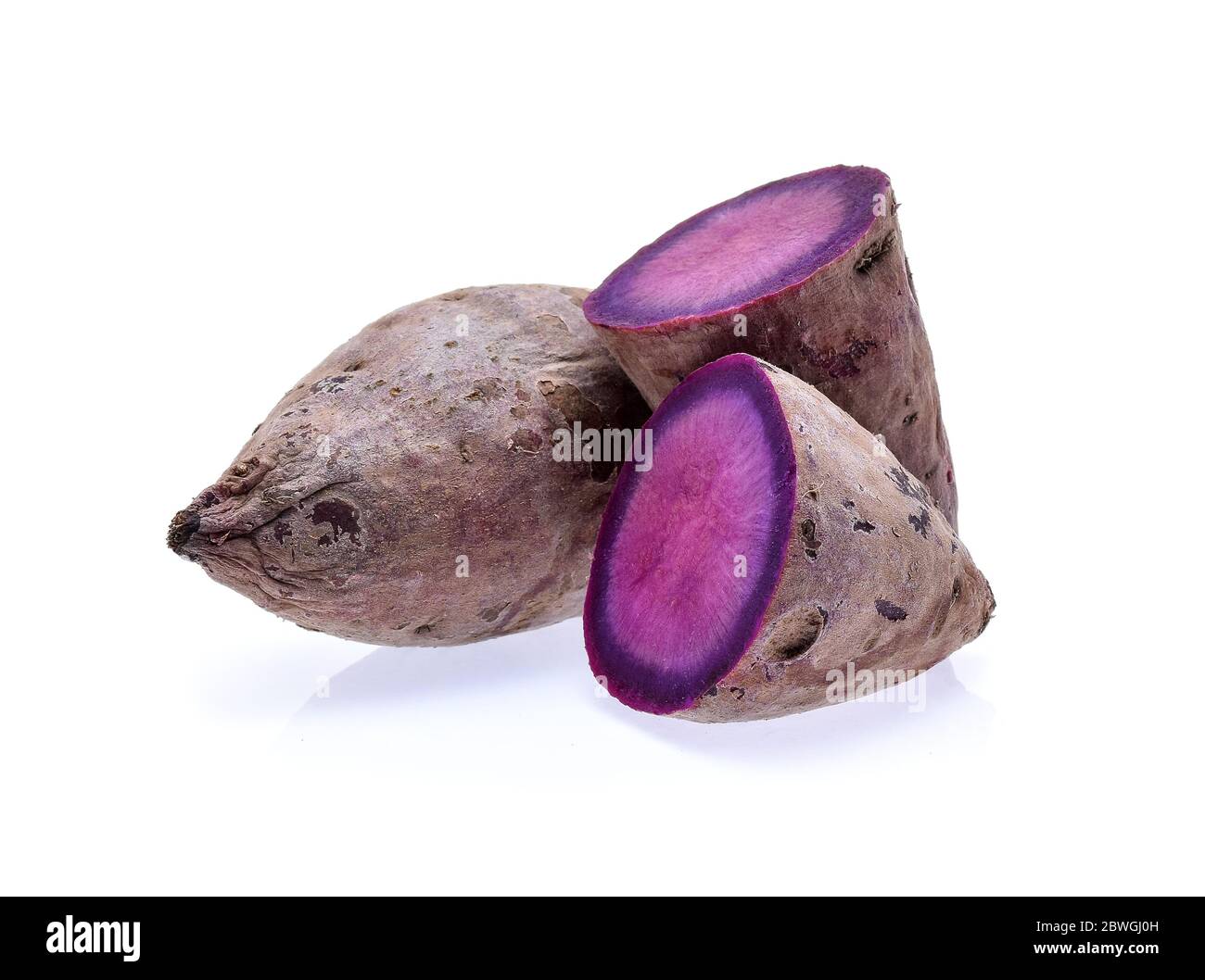purple yams on white background Stock Photo Alamy