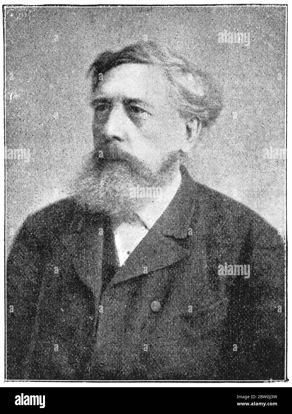 Portrait of Wilhelm Liebknecht - a German socialist and one of the principal founders of the Social Democratic Party of Germany (SPD). Stock Photo