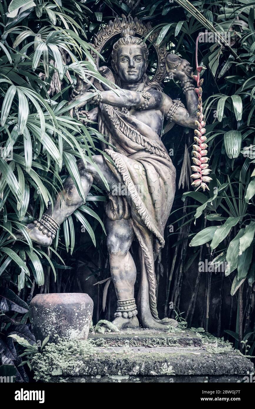 Sculpture hindu goddess Saraswathi in garden on Bali island Stock Photo