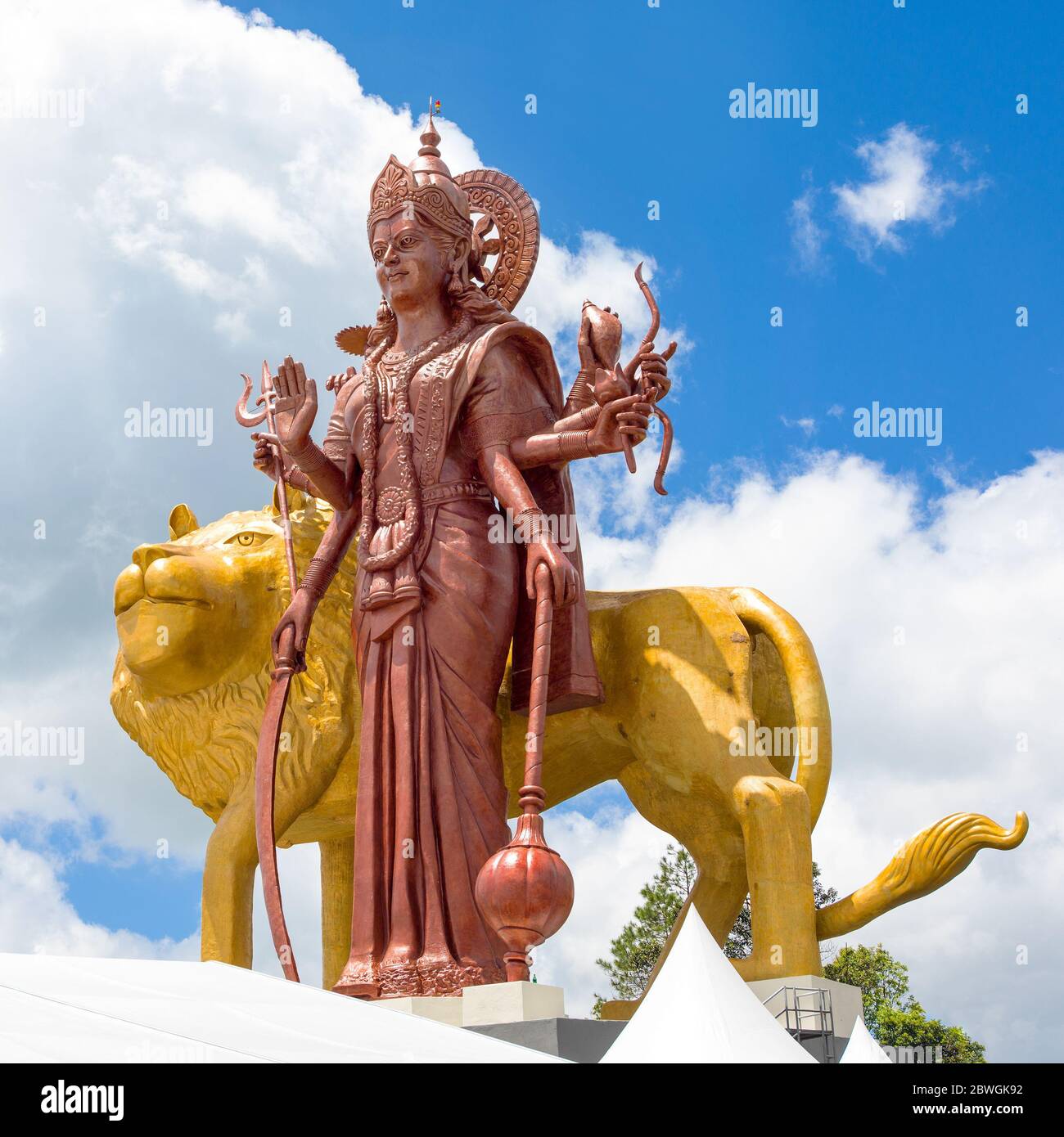 The highest statue of the Goddess Durga in the world in sacred Ganga