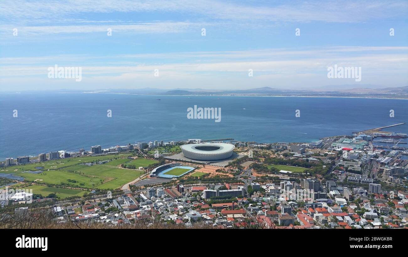 View on Cape Town and its stadium on a sunny day, South Africa Stock Photo  - Alamy