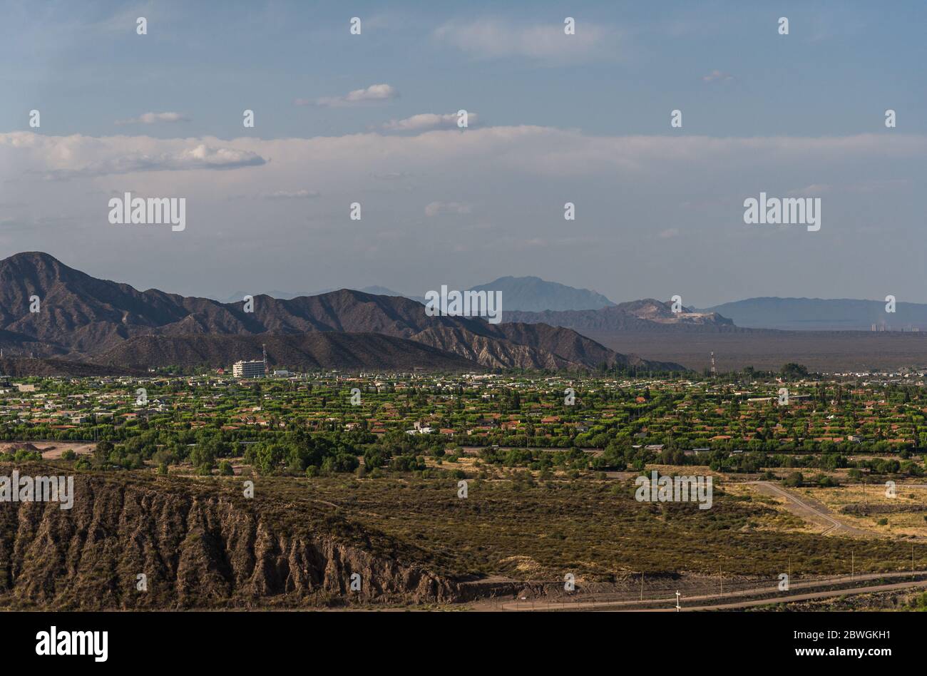 View at the Andes mountain range from San Martin park in Mendoza, Argentina, Stock Photo