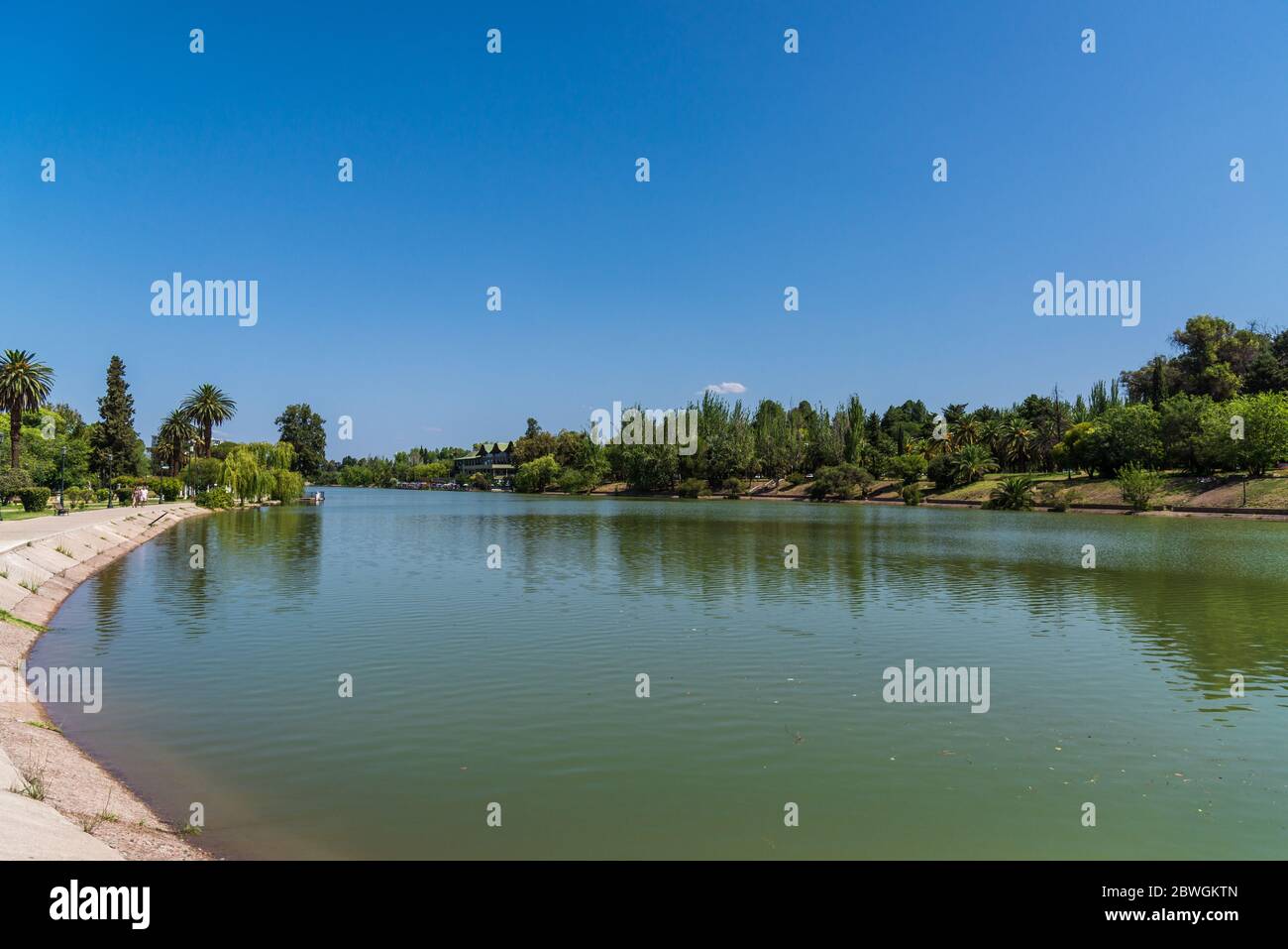 Lake at San Martin park in Mendoza, Argentina. Stock Photo
