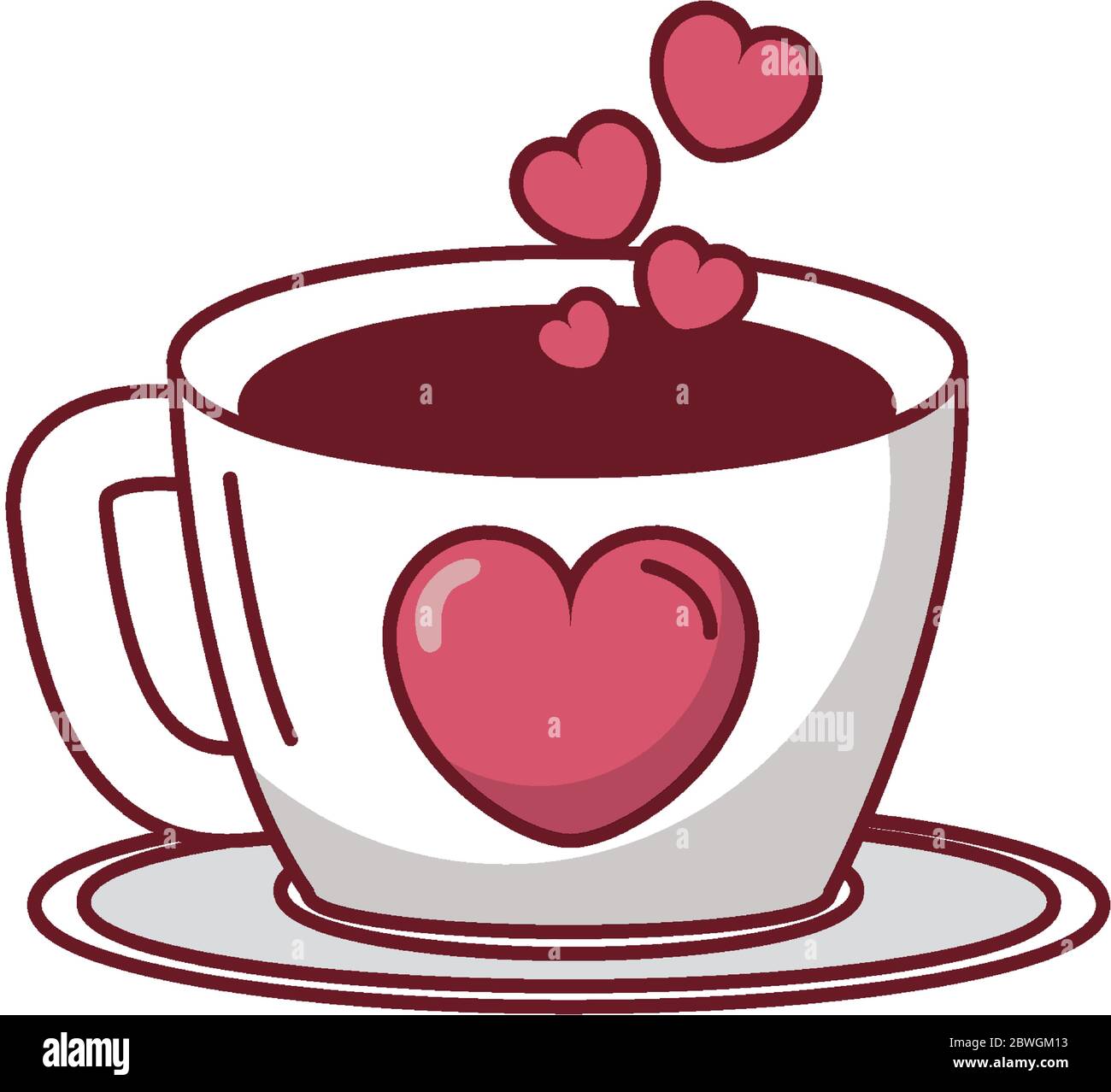 Love heart on coffee cup vector design Stock Vector Image & Art - Alamy