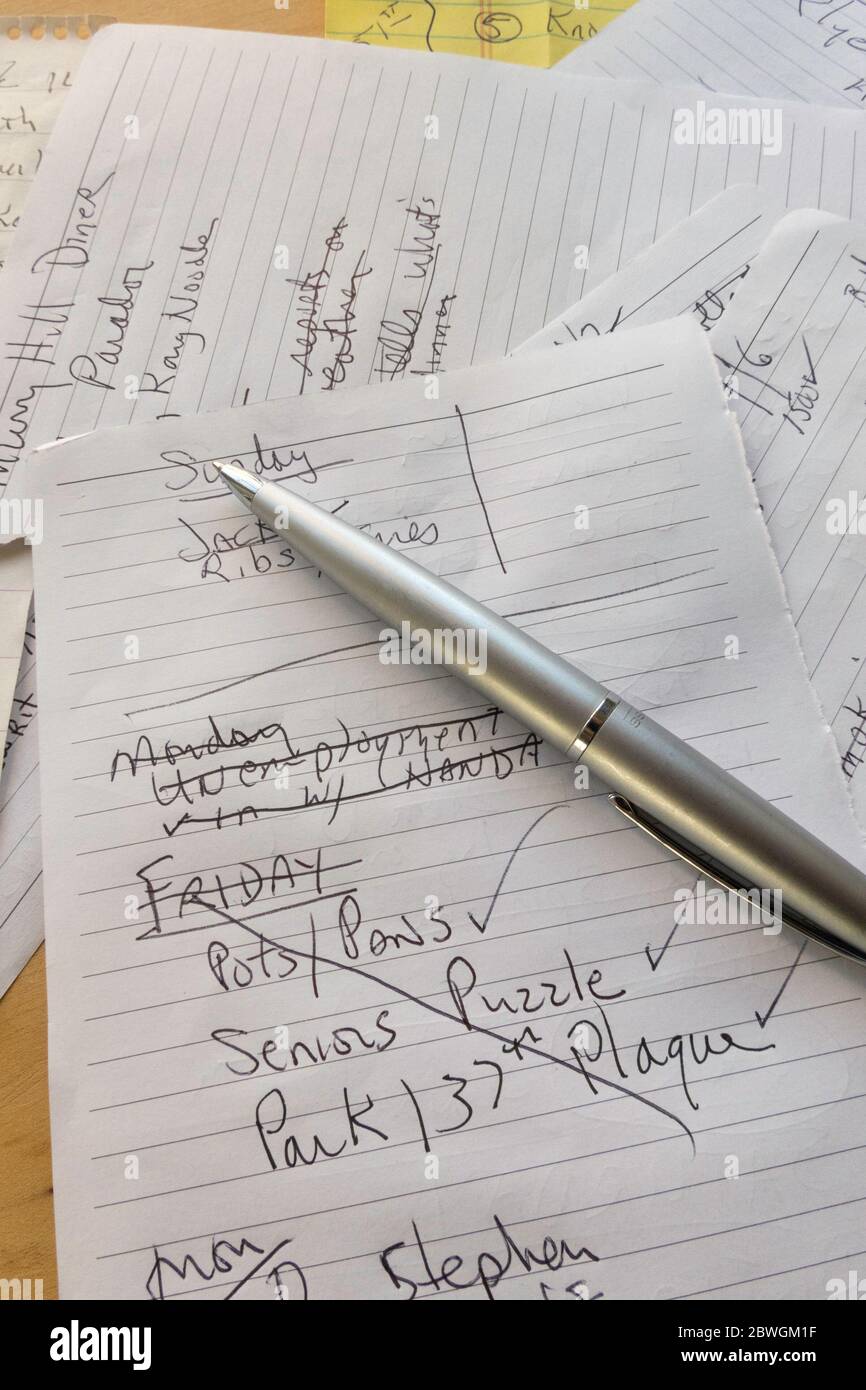 Handwritten shopping list hires stock photography and images Alamy