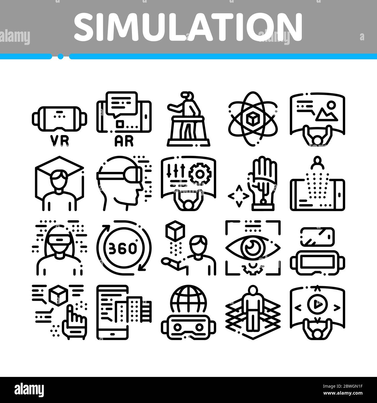 Simulation Equipment Collection Icons Set Vector Stock Vector Image ...