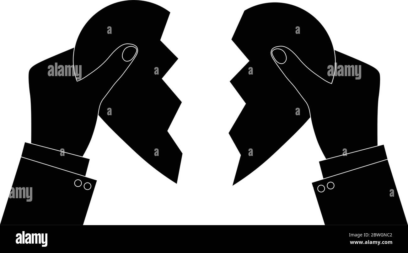 hand holding broken heart flat vector Stock Vector Image & Art - Alamy