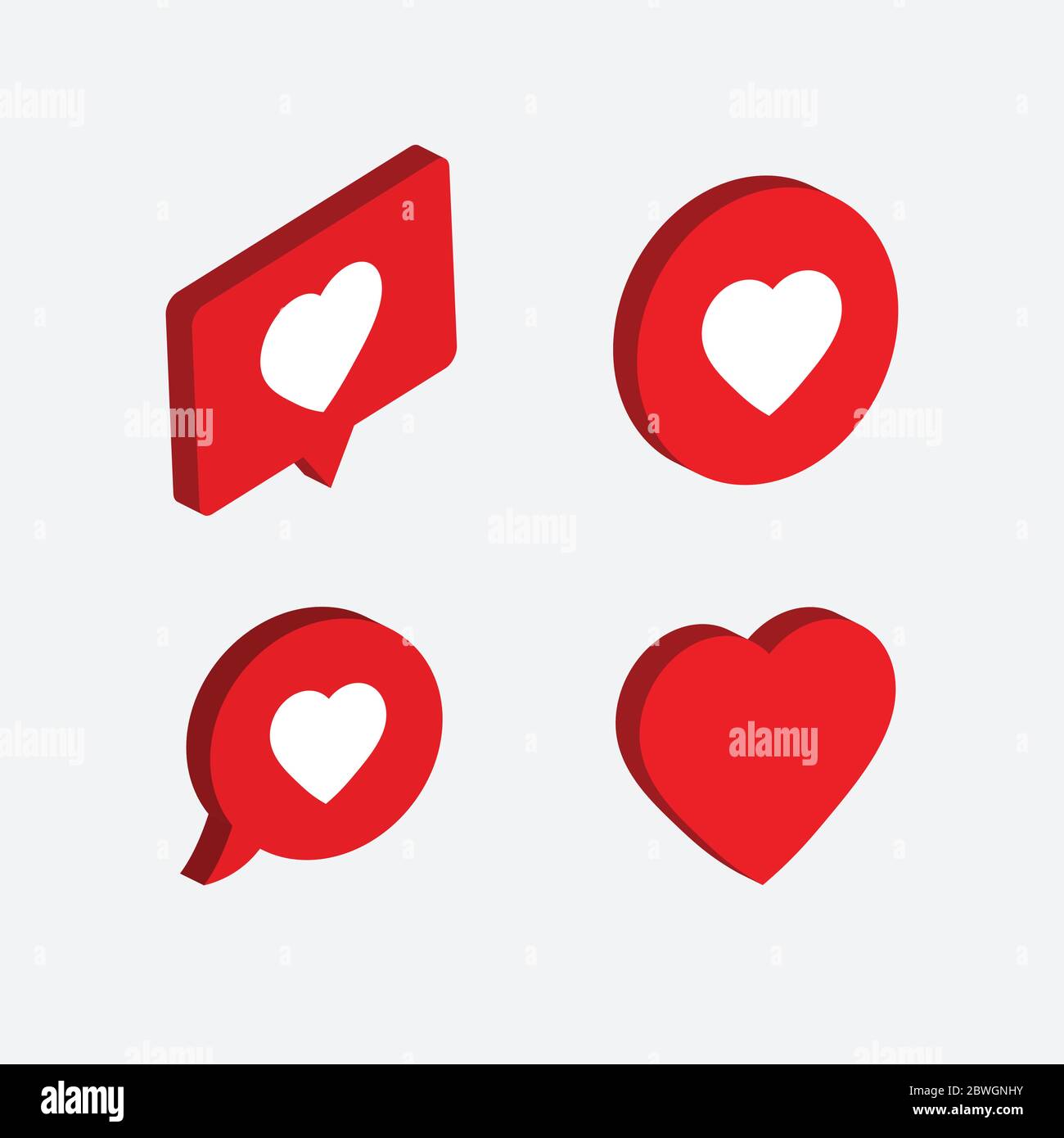 Chat symbol with heart isometric vector ICON Stock Vector