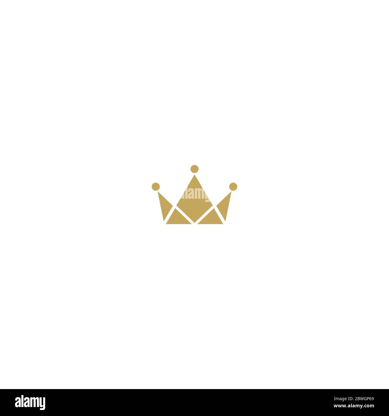 Gold crown icon isolated on white. Royal, luxury, vip, first class sign. Winner award. Monarchy, authority, power symbol. Vector simple illustration. Stock Vector