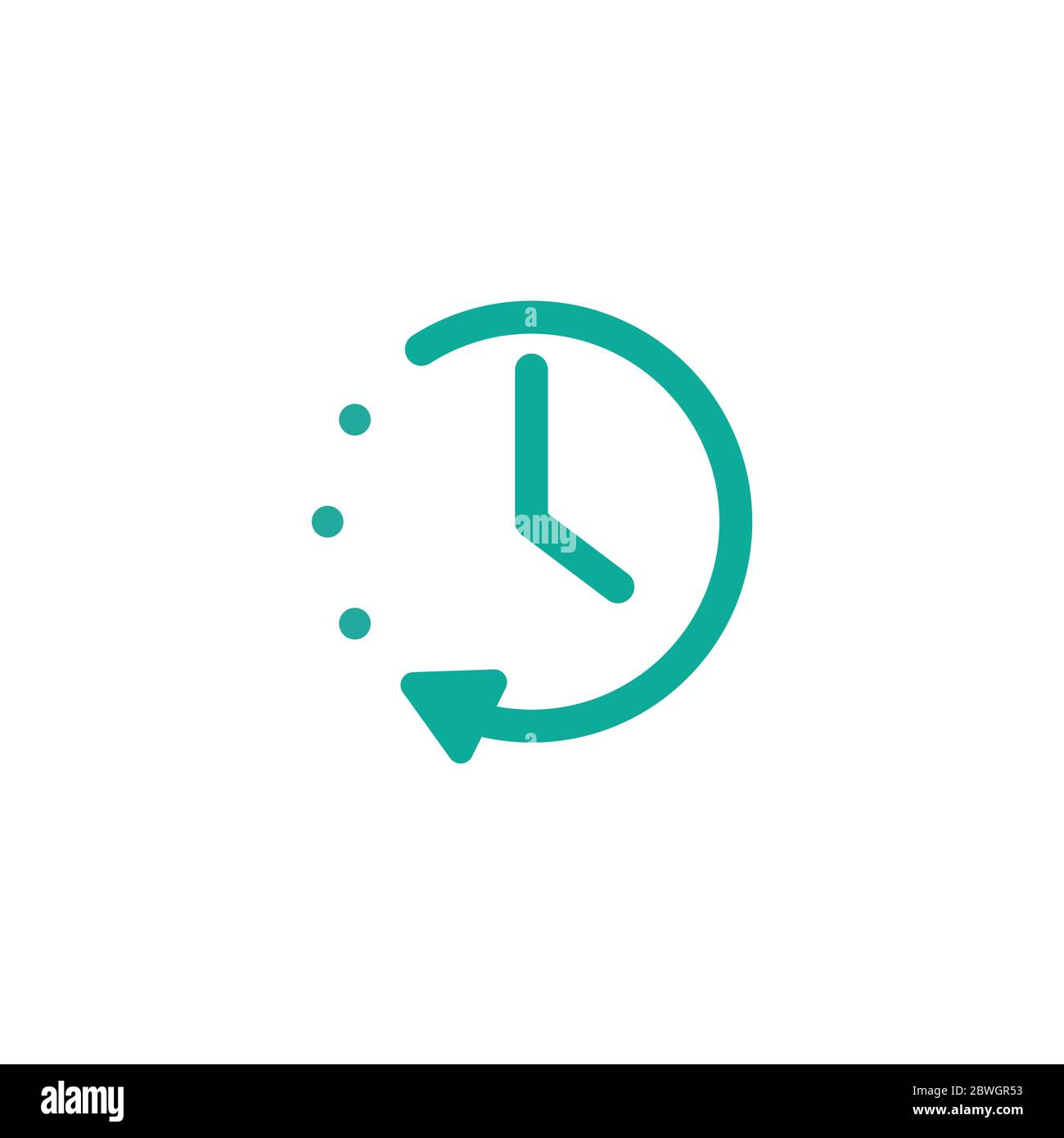 Blue Clock With And Round Arrow Flat Icon Isolated On White Repeat Clock Pictogram Time Symbol Stock Vector Image Art Alamy