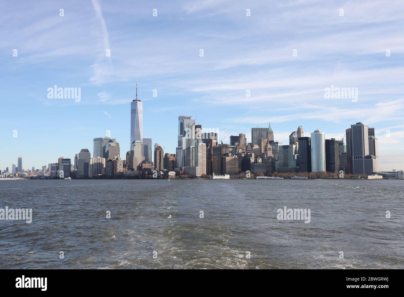 New York City skyline seen from the Hudson River Stock Photo - Alamy
