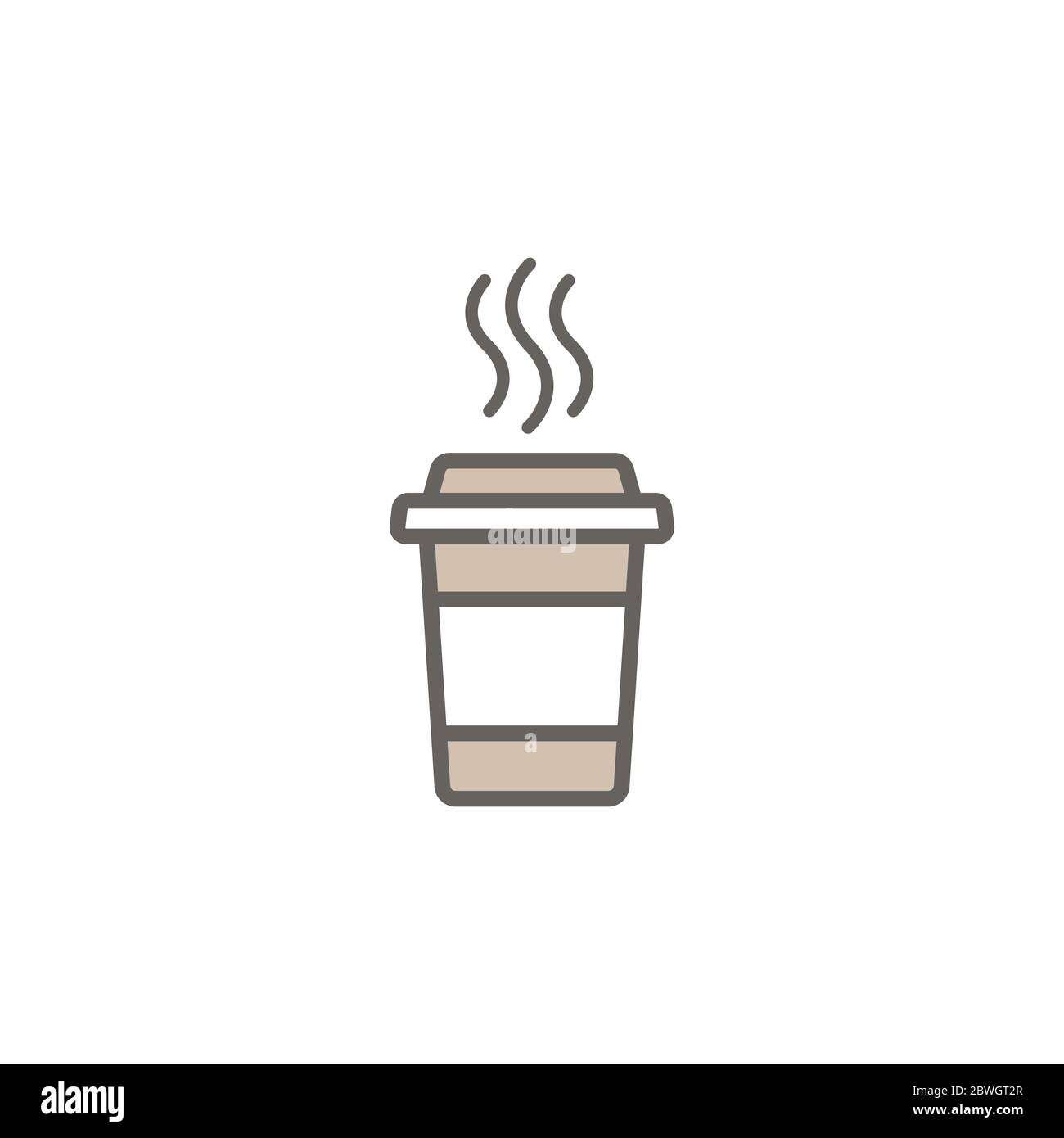 Take Out Coffee With Cap And Cup Holder Disposable Cardboard Cup Of Coffee Paper Container Icon Isolated On White Background Vector Outline Illust Stock Vector Image Art Alamy