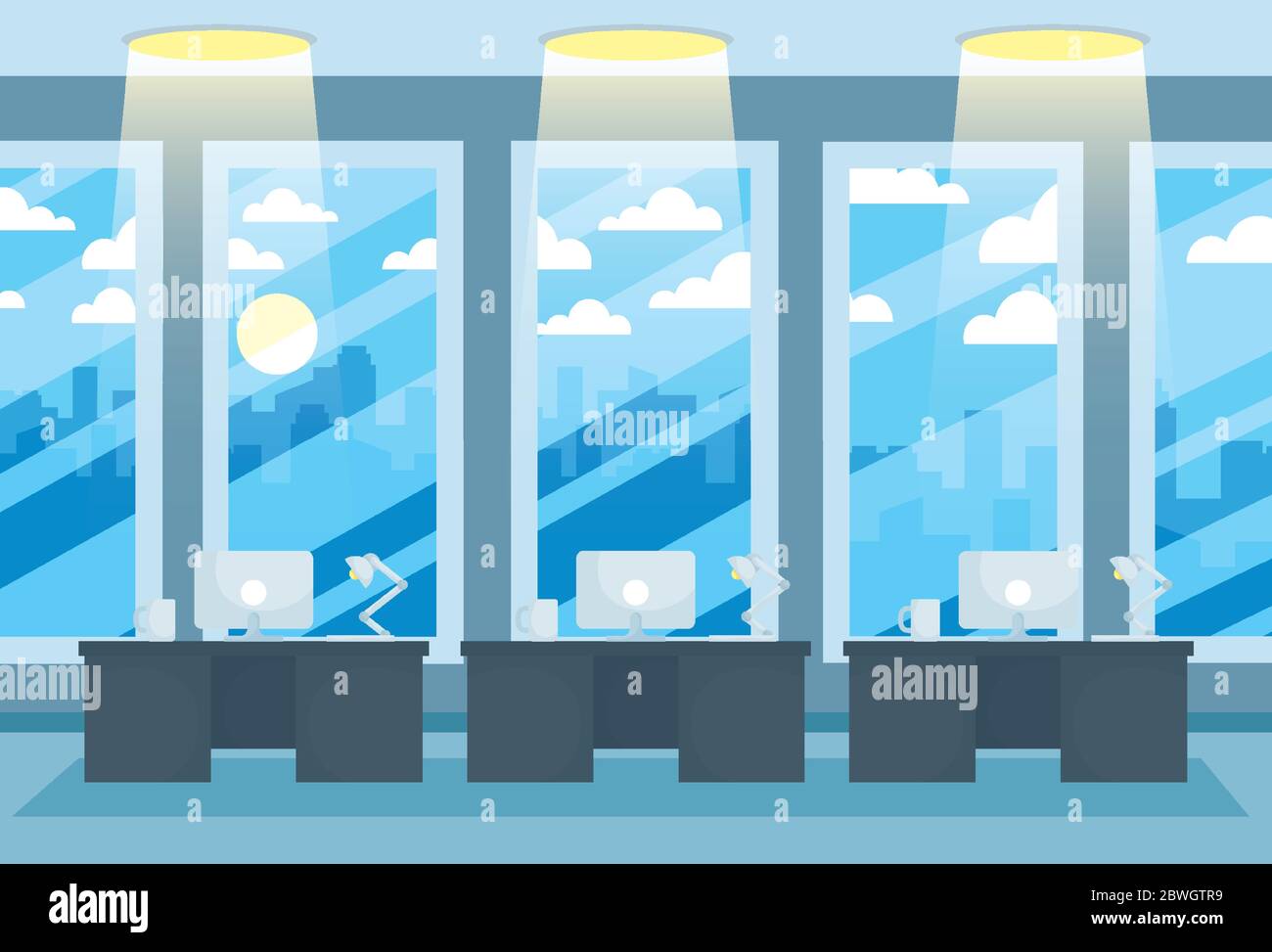 Office front desks Stock Vector Images Alamy