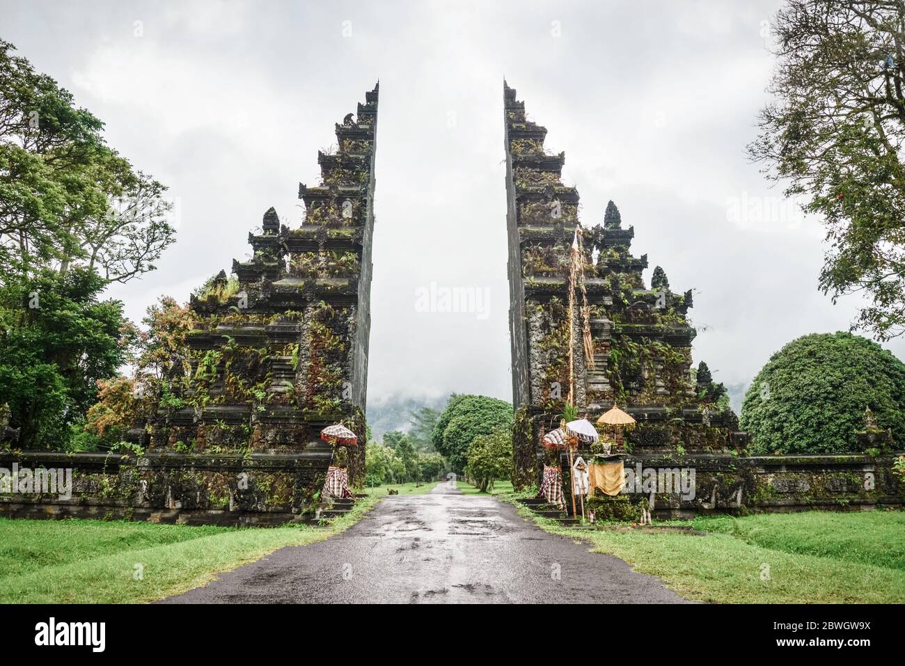 Candi Bentar gate, Bedugul in Bali, Indonesia. Entrance to the golf club. Stock Photo