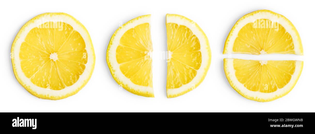 Lemon slices isolated on white background Stock Photo - Alamy