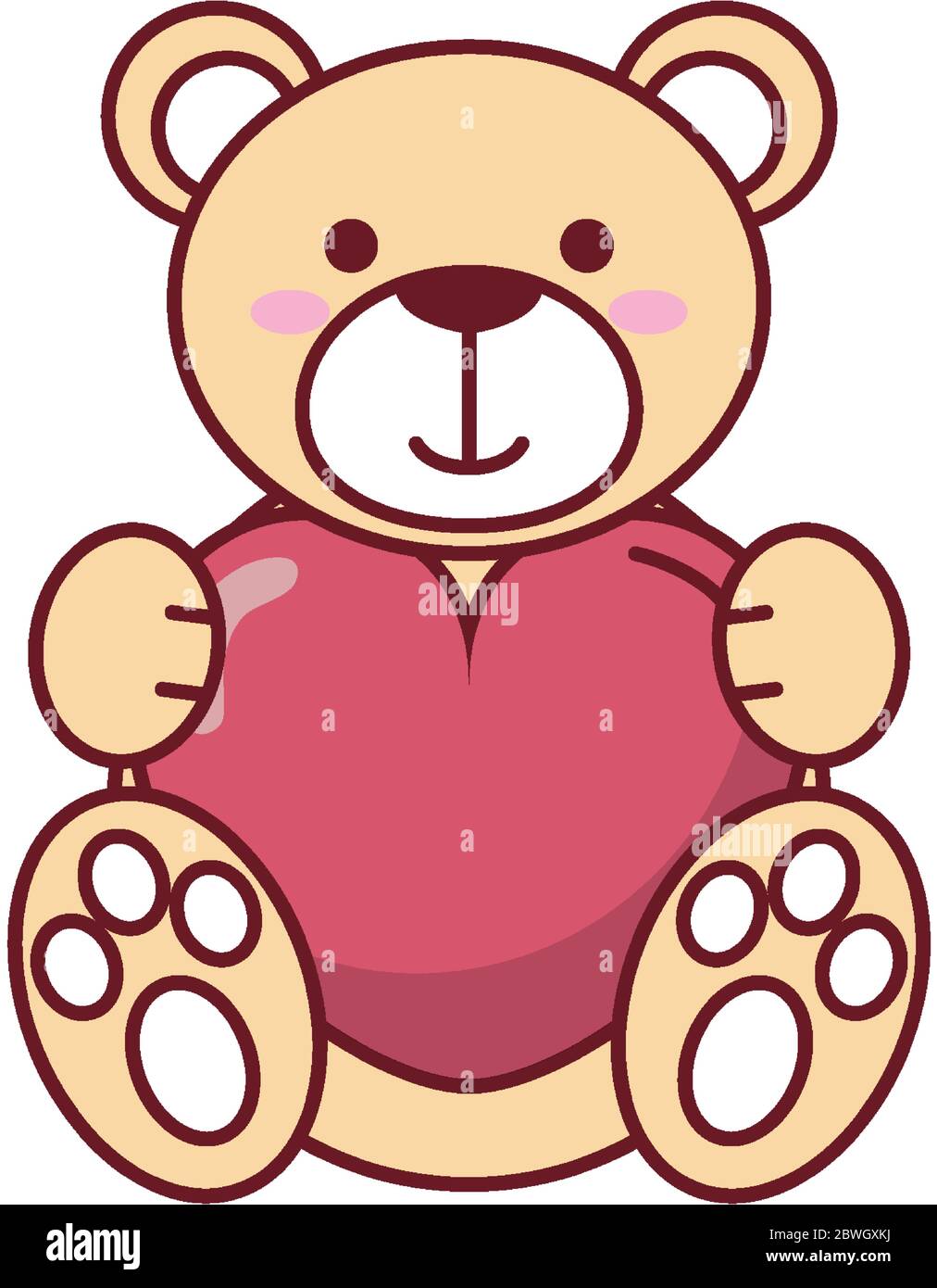 Isolated teddy bear with heart vector design Stock Vector Image & Art ...