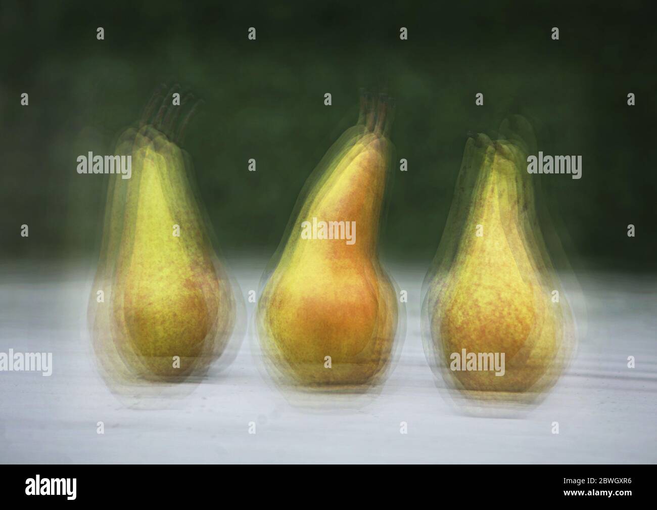 3 pears in impressionist photograph Stock Photo