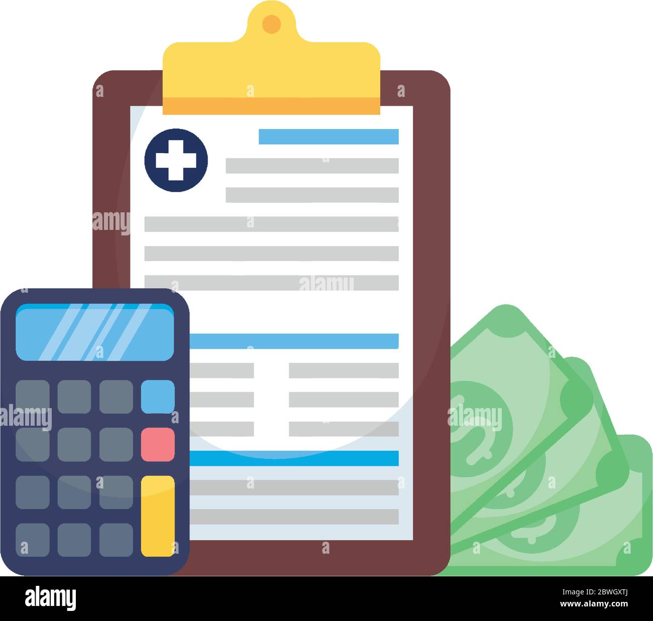 medical history calculator and bills vector design Stock Vector Image