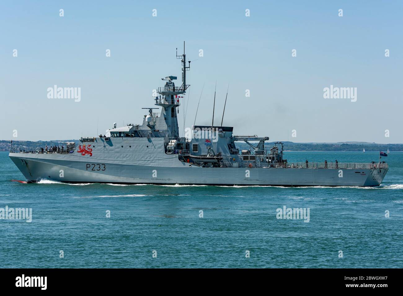 The Royal Navy River Class offshore patrol vessel HMS Tamar (P233 ...